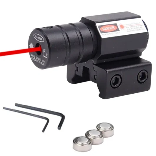 Laser RED-DOT RIS 20mm sau 11 mm (airsoft-paintball-vanatoare)+Baterii